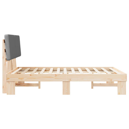 Letto con Testiera Rivestita Grigio chiaro 160 x 200 cm