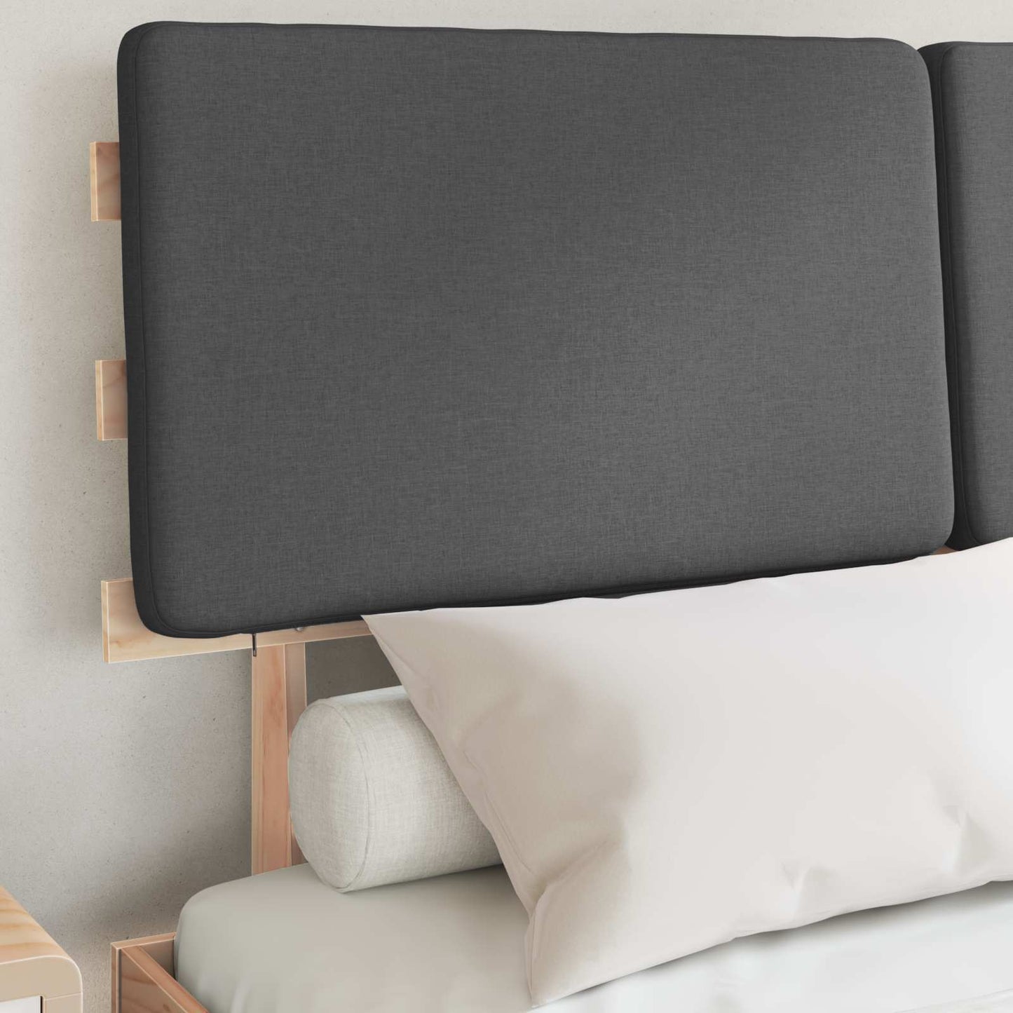 Letto con Testiera Rivestita Grigio scuro 160 x 200 cm