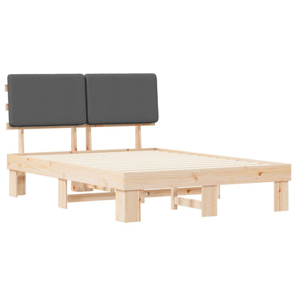 Letto con Testiera Rivestita Grigio scuro 160 x 200 cm