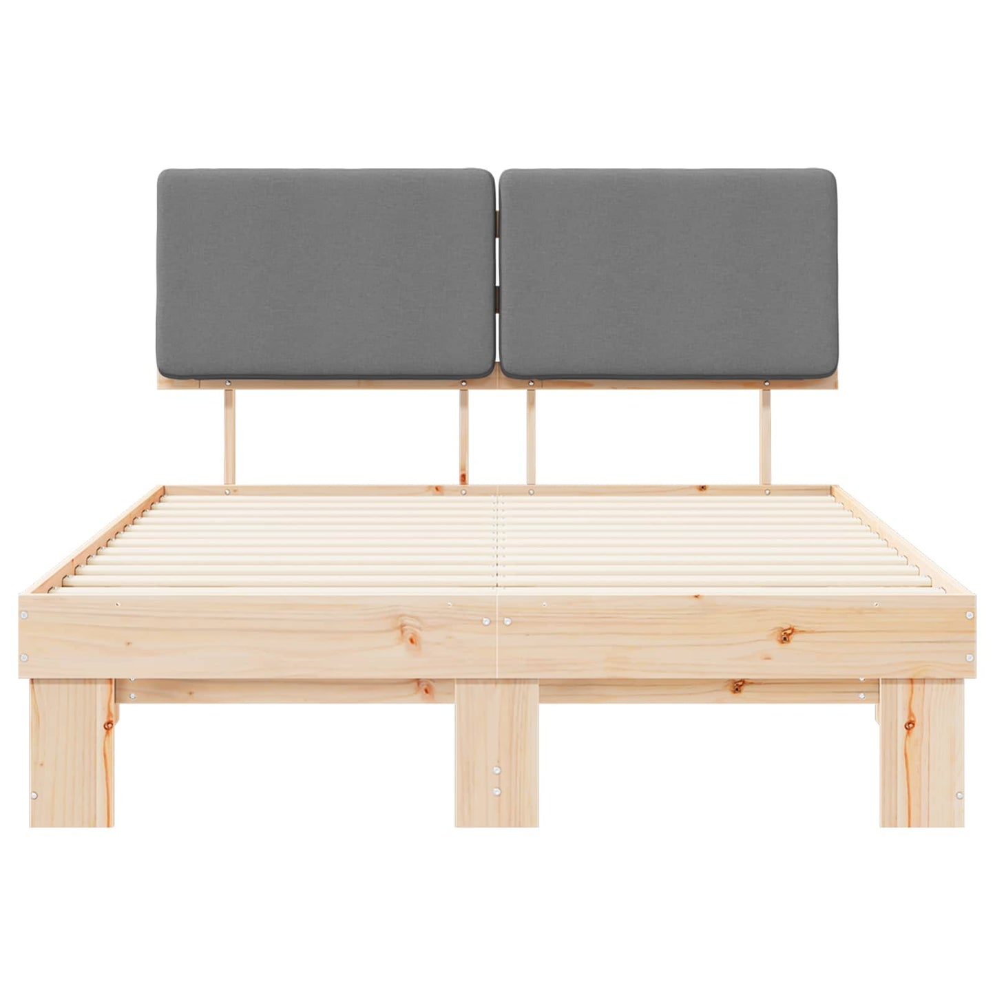 Letto con Testiera Rivestita Grigio chiaro 150 x 200 cm