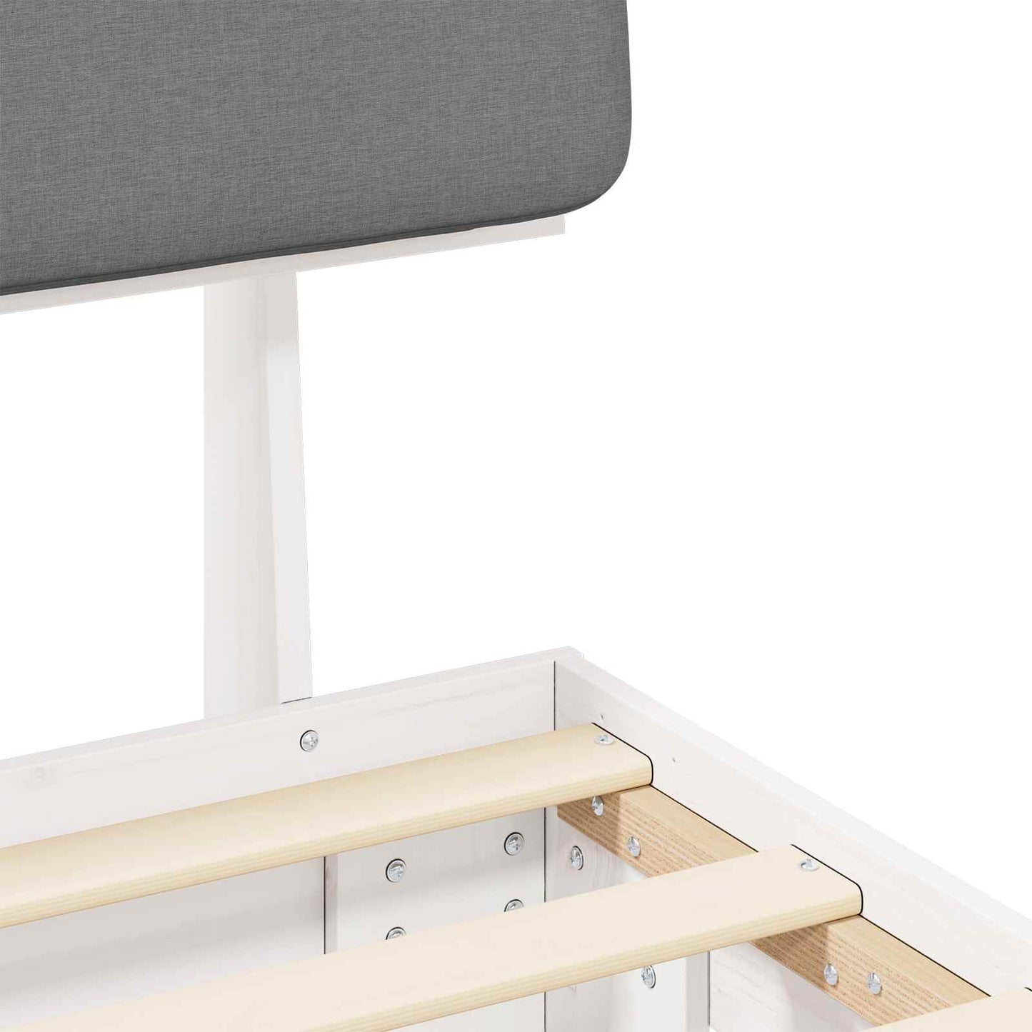 Letto con Testiera Rivestita Grigio chiaro 150 x 200 cm