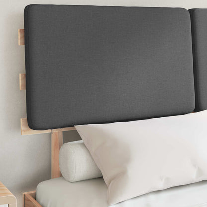 Letto con Testiera Rivestita Grigio scuro 140 x 200 cm