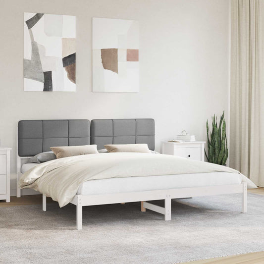 Letto con Testiera Rivestita Grigio chiaro 120 x 200 cm | homemem39