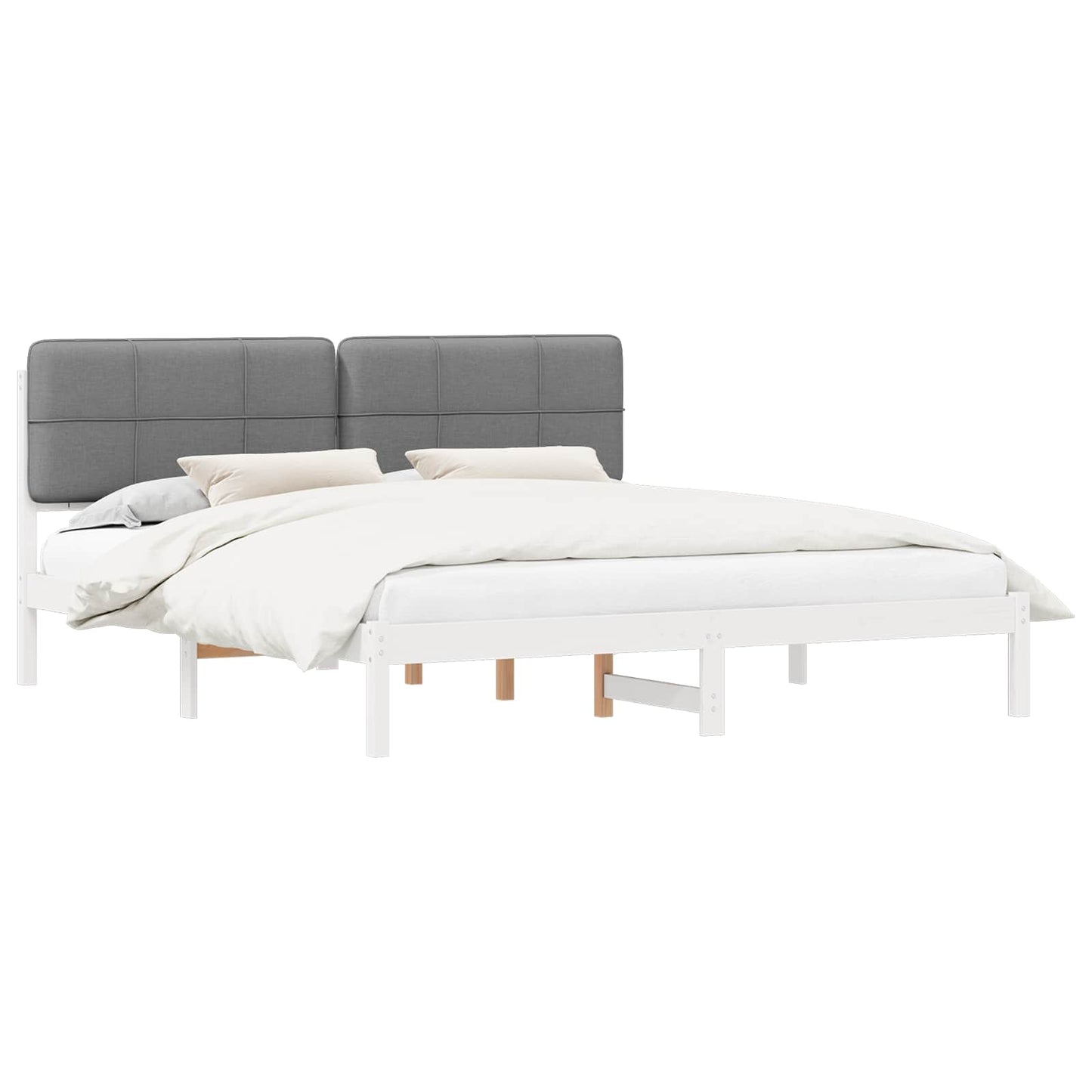 Letto con Testiera Rivestita Grigio chiaro 120 x 200 cm | homemem39