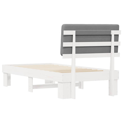 Letto con Testiera Rivestita Grigio chiaro 100 x 200 cm