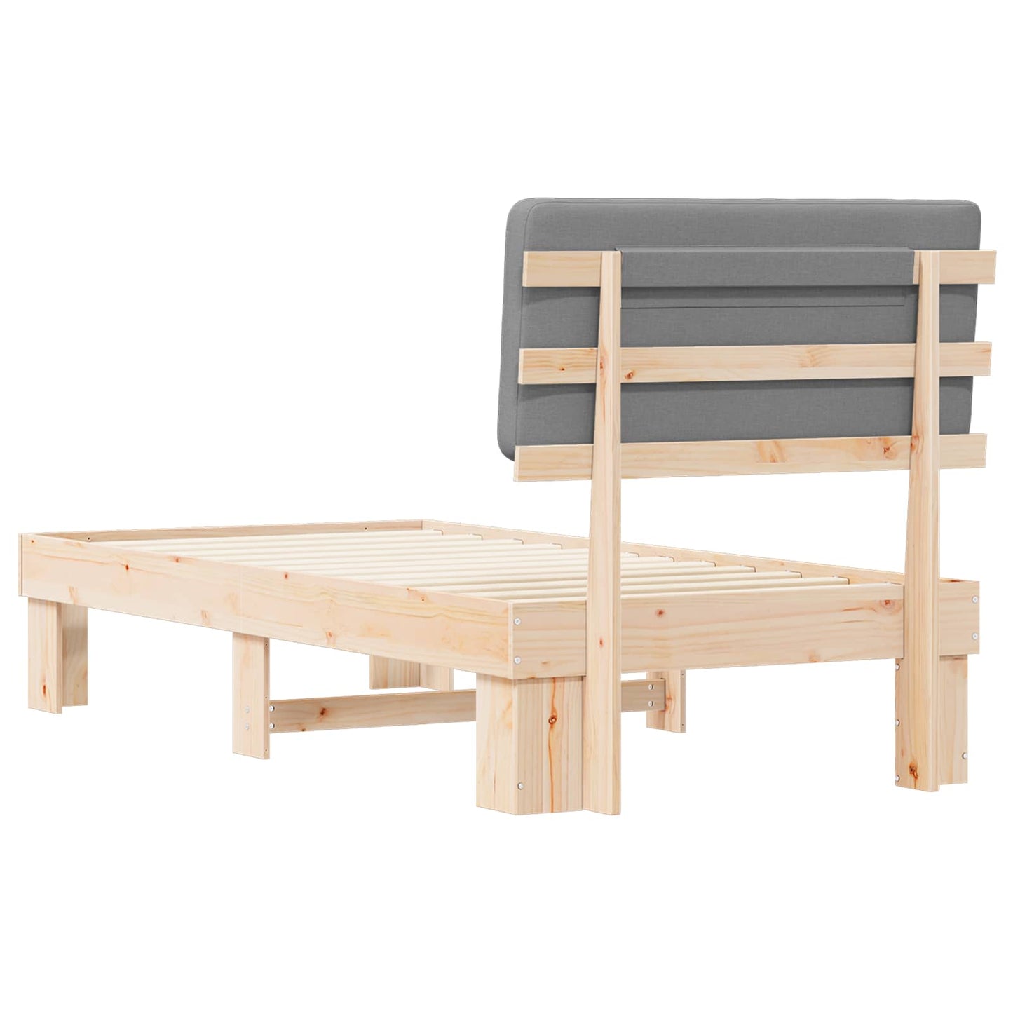 Letto con Testiera Rivestita Grigio chiaro 80 x 200 cm