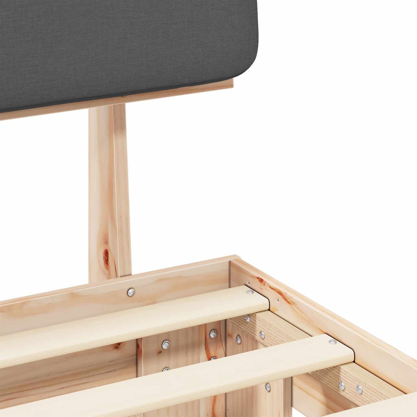 Letto con Testiera Rivestita Grigio scuro 80 x 200 cm