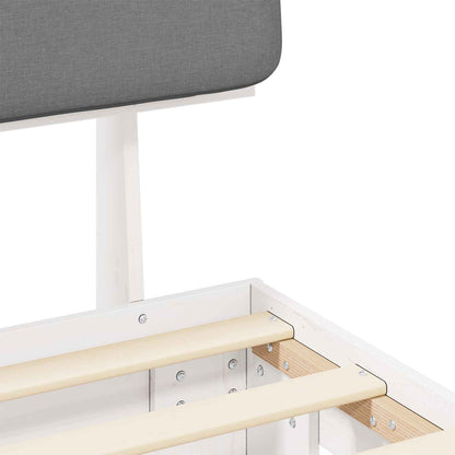 Letto con Testiera Rivestita Grigio chiaro 80 x 200 cm