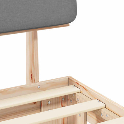 Letto con Testiera Rivestita Grigio chiaro 90 x 190 cm