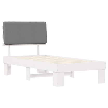 Letto con Testiera Rivestita Grigio chiaro 90 x 190 cm | homemem39