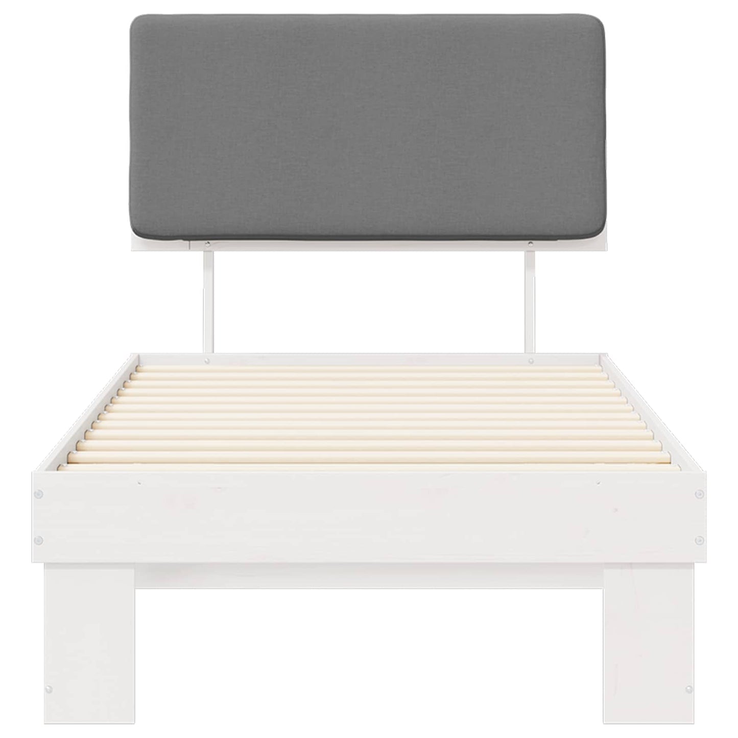 Letto con Testiera Rivestita Grigio chiaro 90 x 190 cm | homemem39