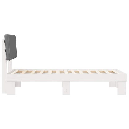 Letto con Testiera Rivestita Grigio chiaro 90 x 190 cm | homemem39