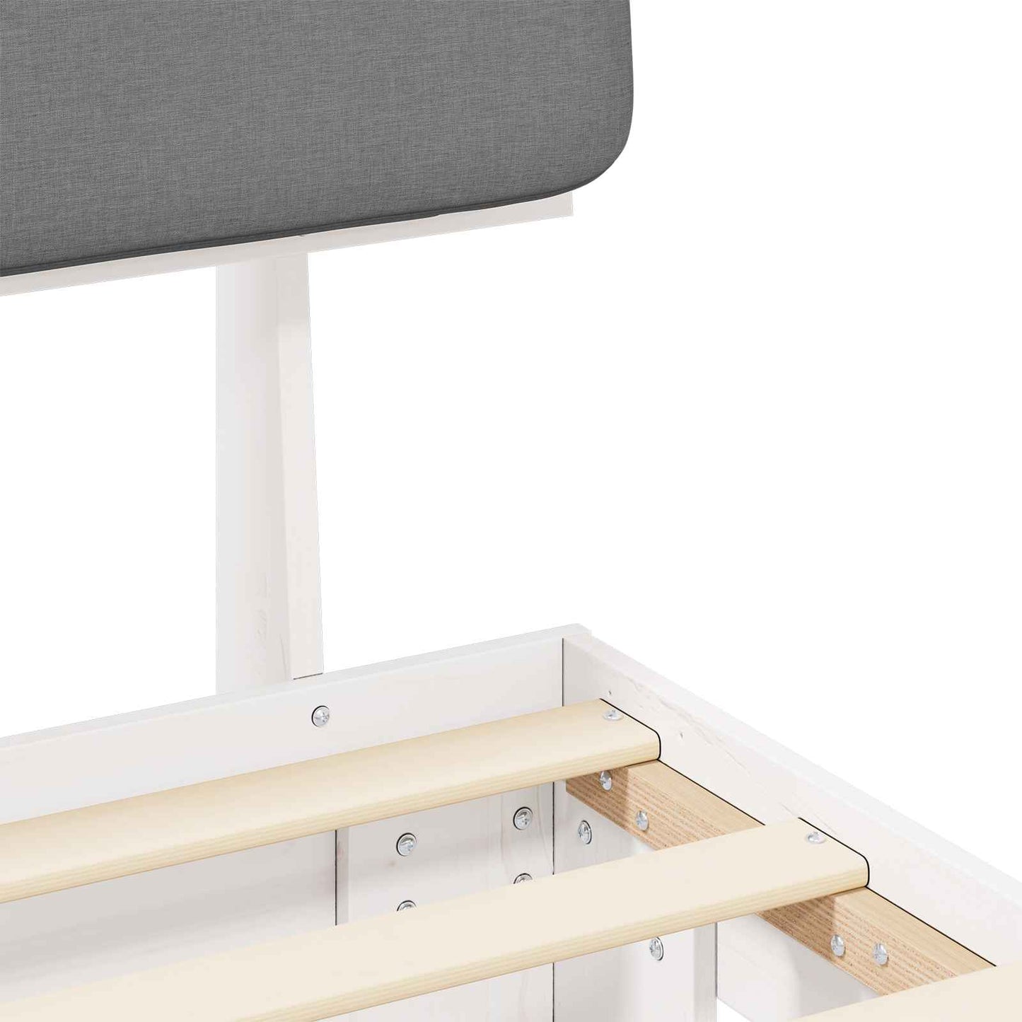 Letto con Testiera Rivestita Grigio chiaro 75 x 190 cm