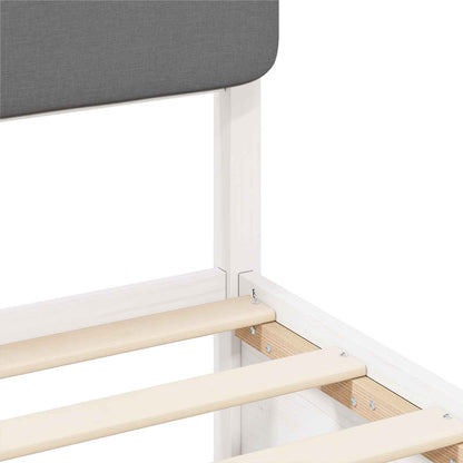 Letto con Testiera Rivestita Grigio scuro 100 x 200 cm