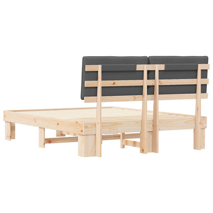 Letto con Testiera Rivestita Grigio scuro 160 x 200 cm | homemem39