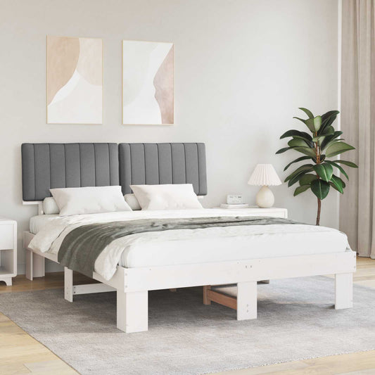 Letto con Testiera Rivestita Grigio chiaro 160 x 200 cm | homemem39