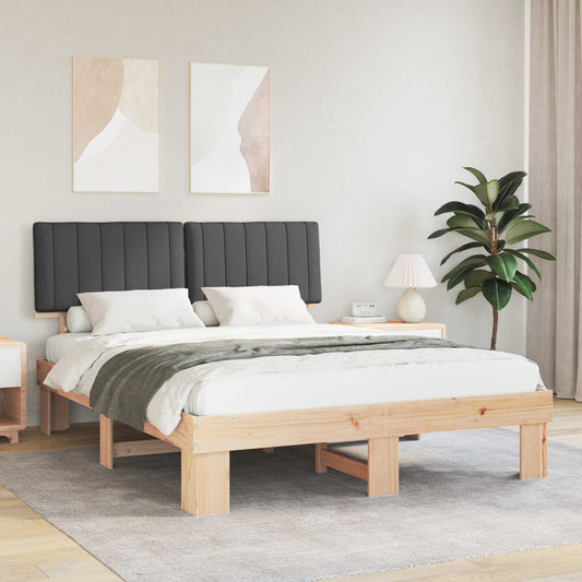 Letto con Testiera Rivestita Grigio scuro 150 x 200 cm | homemem39