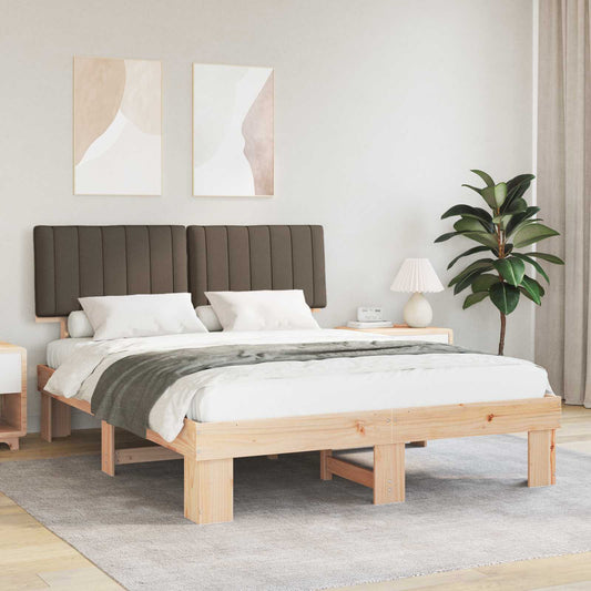 Letto con Testiera Rivestita Talpa 150 x 200 cm Pino massello