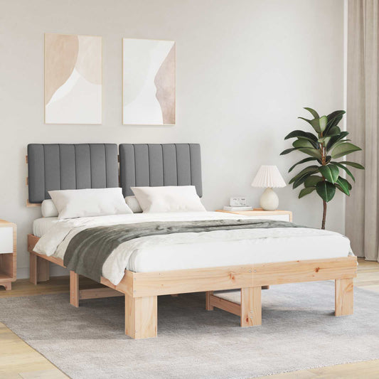 Letto con Testiera Rivestita Grigio chiaro 140 x 200 cm | homemem39