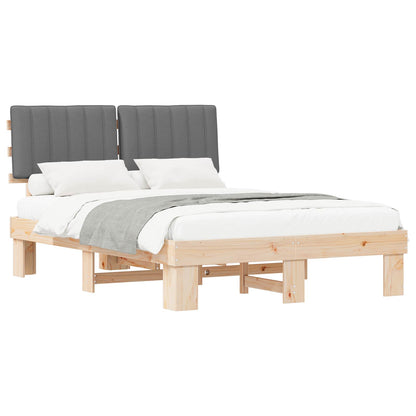 Letto con Testiera Rivestita Grigio chiaro 140 x 200 cm | homemem39