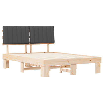 Letto con Testiera Rivestita Grigio scuro 140 x 200 cm | homemem39