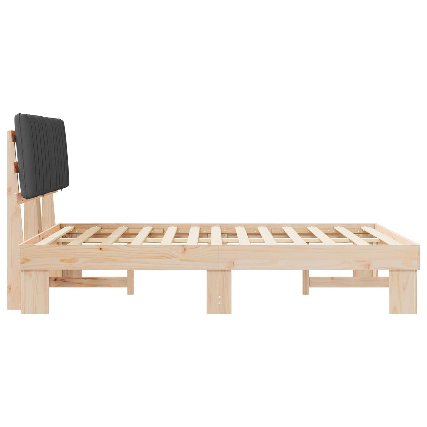 Letto con Testiera Rivestita Grigio scuro 140 x 200 cm | homemem39