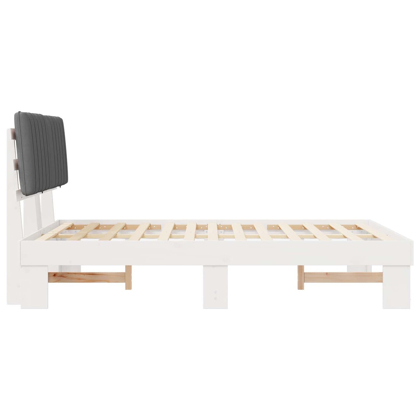 Letto con Testiera Rivestita Grigio chiaro 140 x 200 cm | homemem39