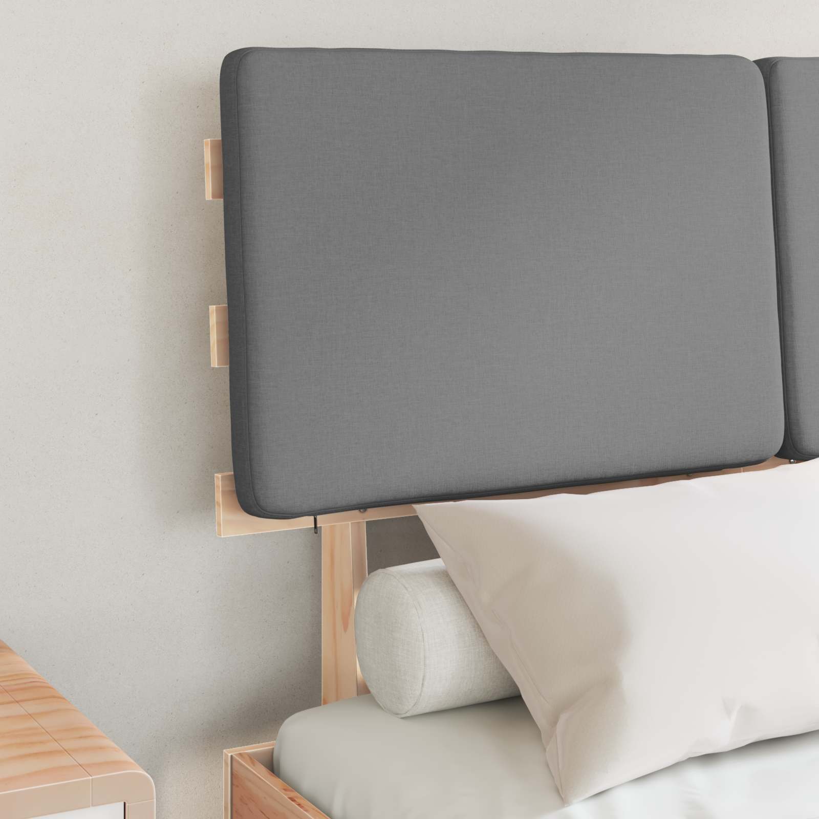 Letto con Testiera Rivestita Grigio chiaro 120 x 200 cm | homemem39
