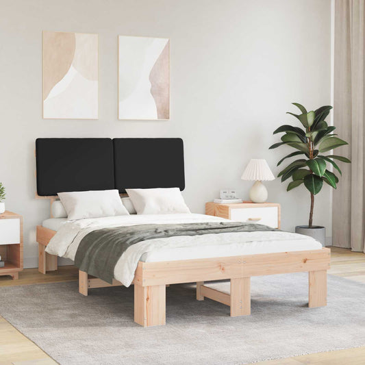 Letto con Testiera Rivestita Nero 120 x 200 cm Pino massello | homemem39