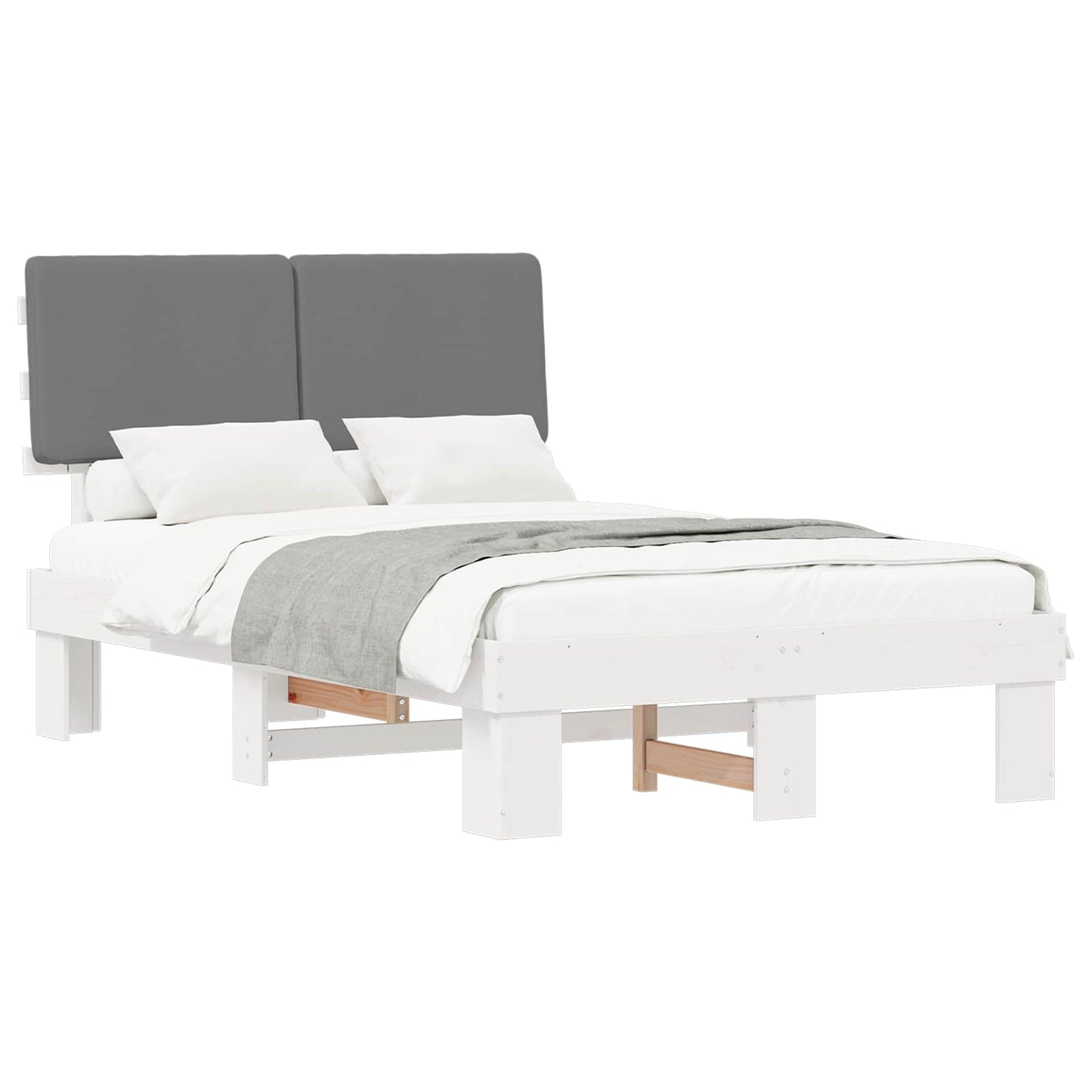 Letto con Testiera Rivestita Grigio chiaro 120 x 200 cm | homemem39