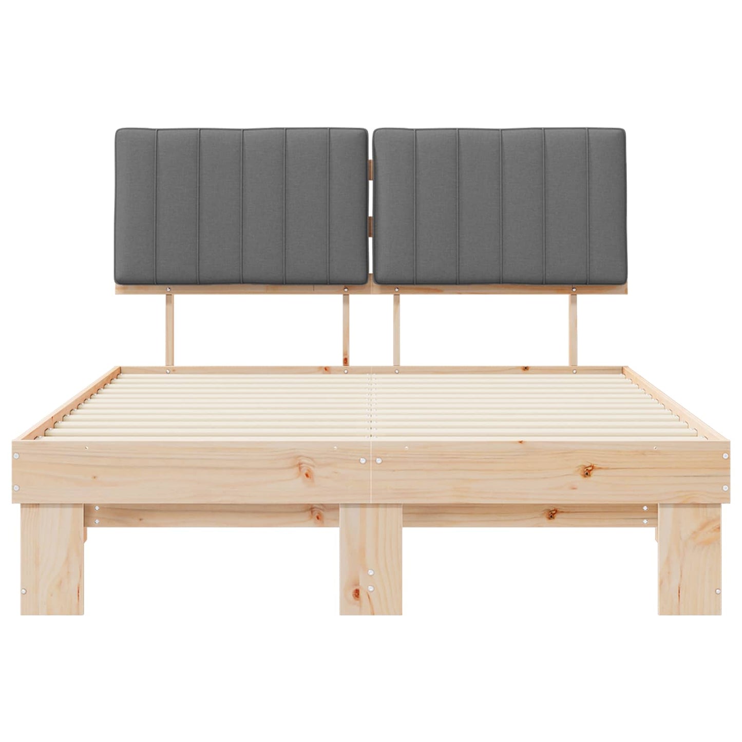 Letto con Testiera Rivestita Grigio chiaro 140 x 190 cm | homemem39