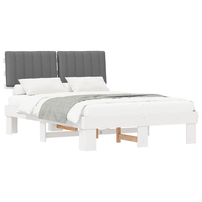Letto con Testiera Rivestita Grigio chiaro 140 x 190 cm | homemem39