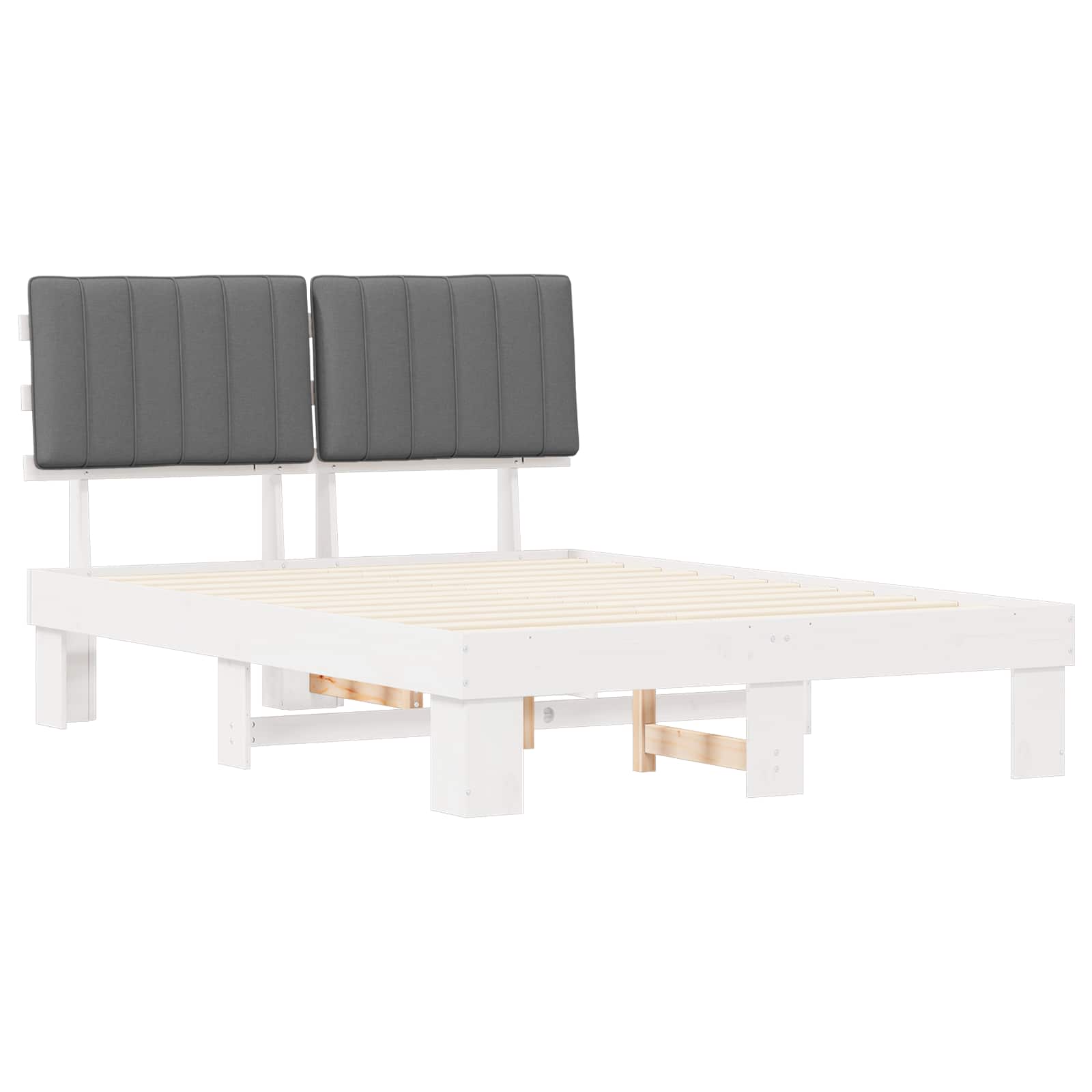 Letto con Testiera Rivestita Grigio chiaro 140 x 190 cm | homemem39