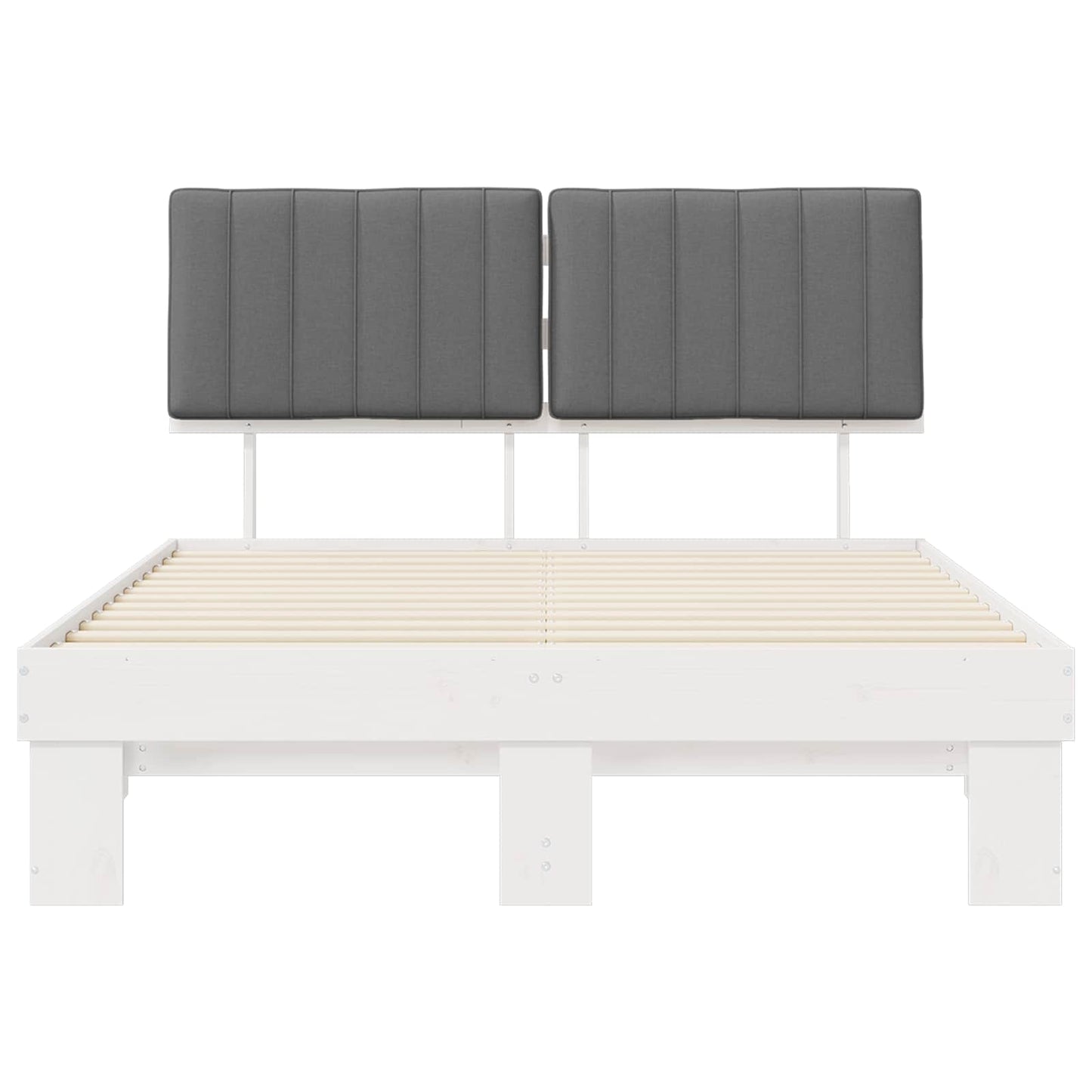 Letto con Testiera Rivestita Grigio chiaro 140 x 190 cm | homemem39