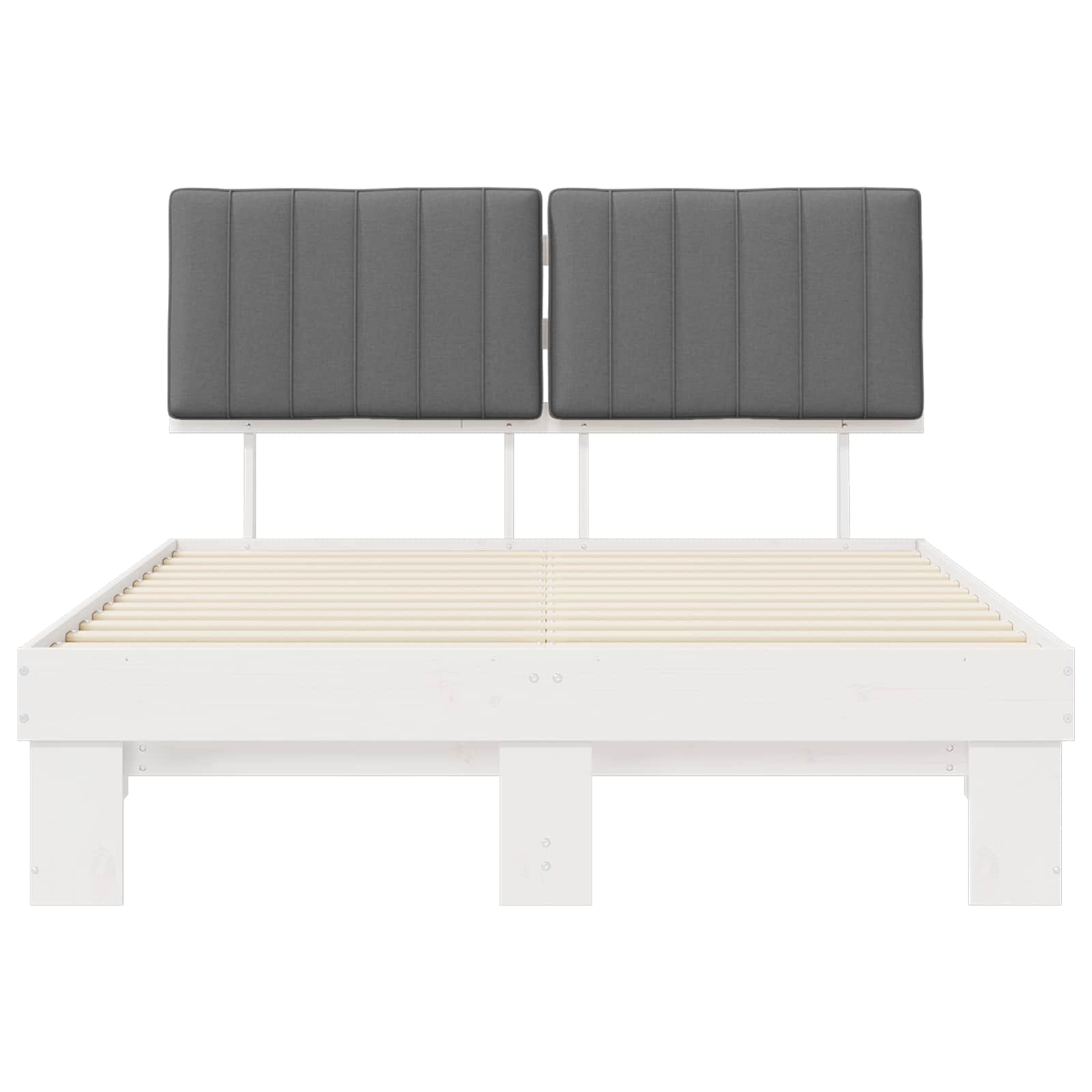 Letto con Testiera Rivestita Grigio chiaro 140 x 190 cm | homemem39