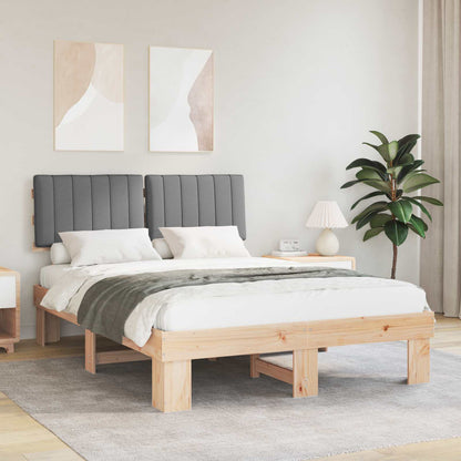 Letto con Testiera Rivestita Grigio chiaro 135 x 190 cm | homemem39