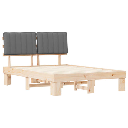 Letto con Testiera Rivestita Grigio chiaro 135 x 190 cm | homemem39