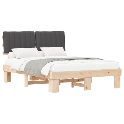 Letto con Testiera Rivestita Grigio scuro 135 x 190 cm | homemem39
