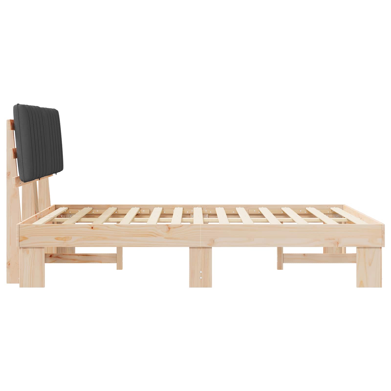 Letto con Testiera Rivestita Grigio scuro 135 x 190 cm | homemem39