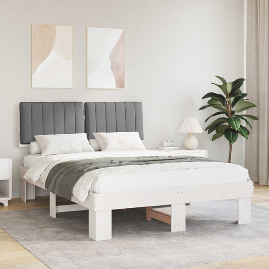 Letto con Testiera Rivestita Grigio chiaro 135 x 190 cm | homemem39
