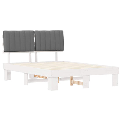 Letto con Testiera Rivestita Grigio chiaro 135 x 190 cm | homemem39