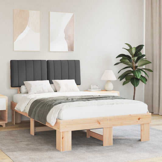 Letto con Testiera Rivestita Grigio scuro 120 x 190 cm | homemem39