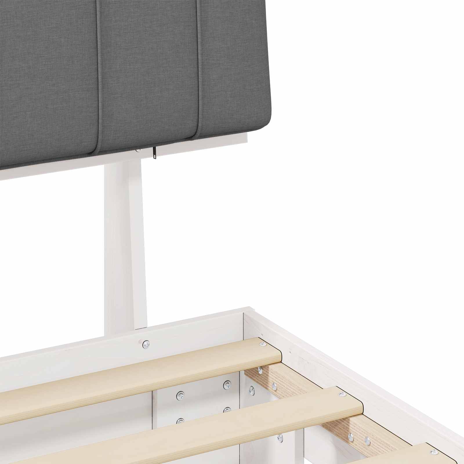 Letto con Testiera Rivestita Grigio chiaro 120 x 190 cm | homemem39
