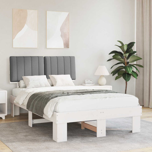 Letto con Testiera Rivestita Grigio chiaro 120 x 190 cm | homemem39