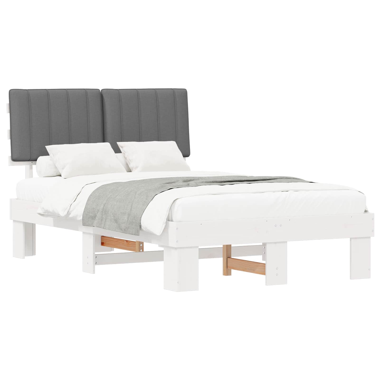 Letto con Testiera Rivestita Grigio chiaro 120 x 190 cm | homemem39