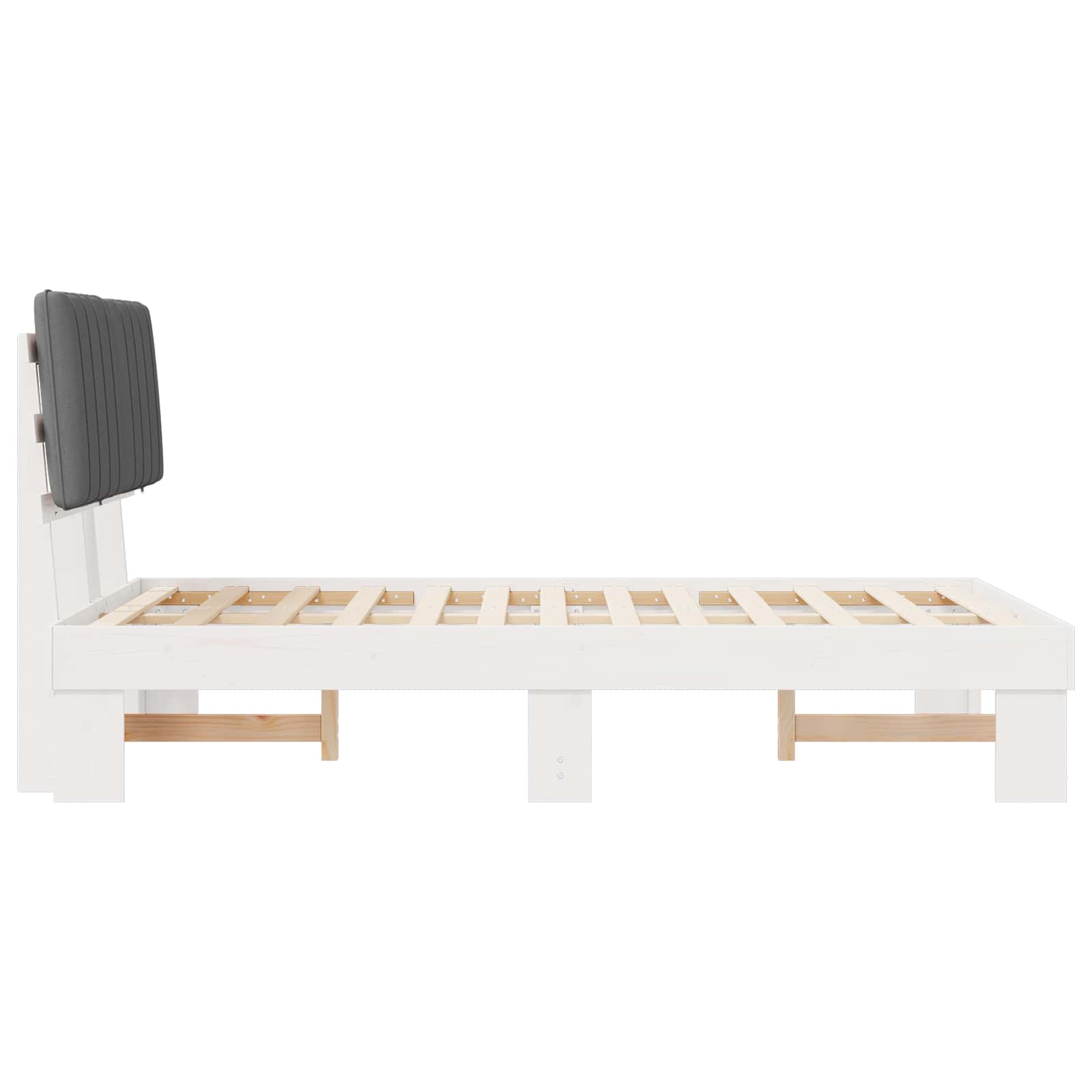 Letto con Testiera Rivestita Grigio chiaro 120 x 190 cm | homemem39