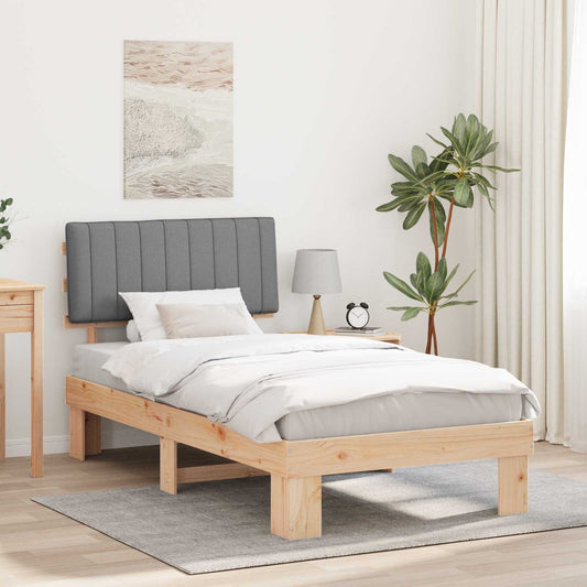 Letto con Testiera Rivestita Grigio chiaro 100 x 200 cm | homemem39