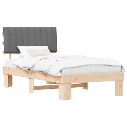 Letto con Testiera Rivestita Grigio chiaro 100 x 200 cm | homemem39