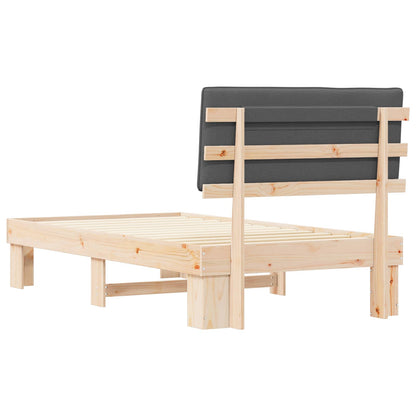Letto con Testiera Rivestita Grigio scuro 100 x 200 cm | homemem39