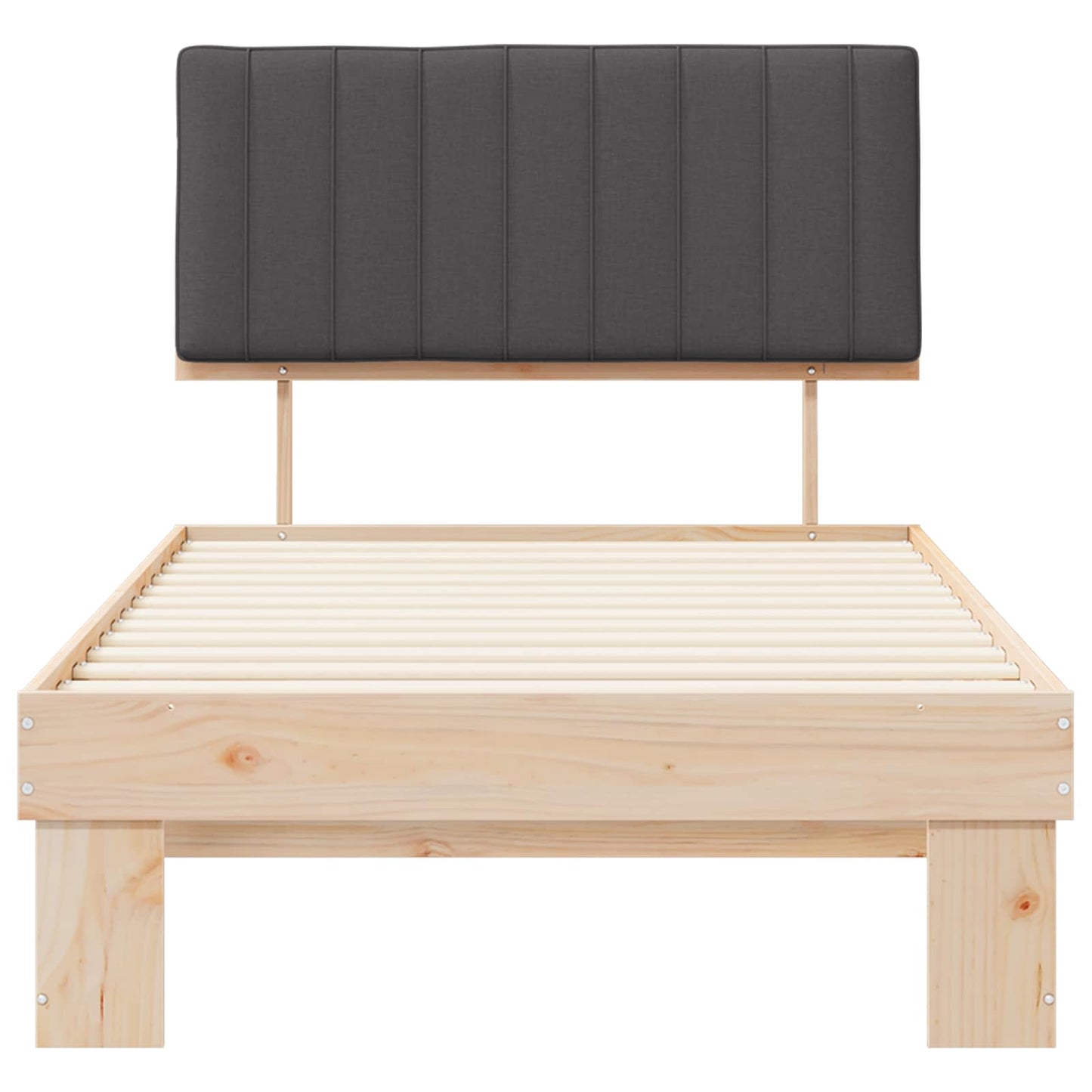 Letto con Testiera Rivestita Grigio scuro 100 x 200 cm | homemem39